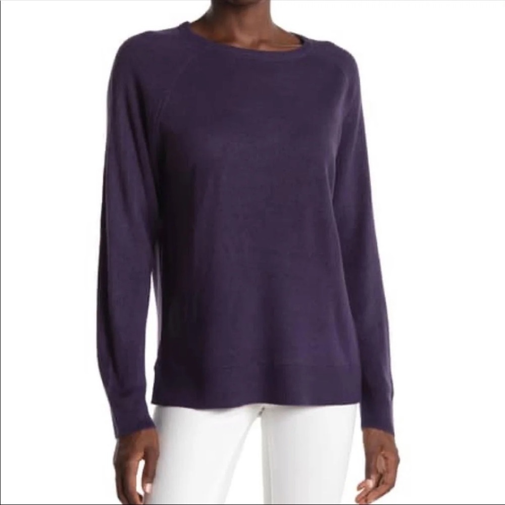 NEW Sweet Romeo Modern Girl Crew Neck Sweater Grey Stone Blue Size Small